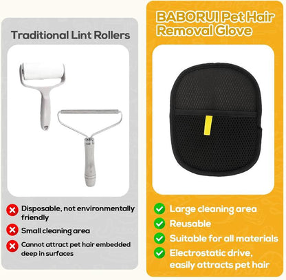 Reusable Pet Hair Remover Gloves for Cats and Dogs, Reusable Cat and Dog Hair Remover, Suitable for Sofas, Furniture, Carpets, Car Seats, Curtains
